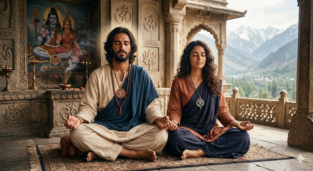 Jesus and Mary Magdalene in meditation